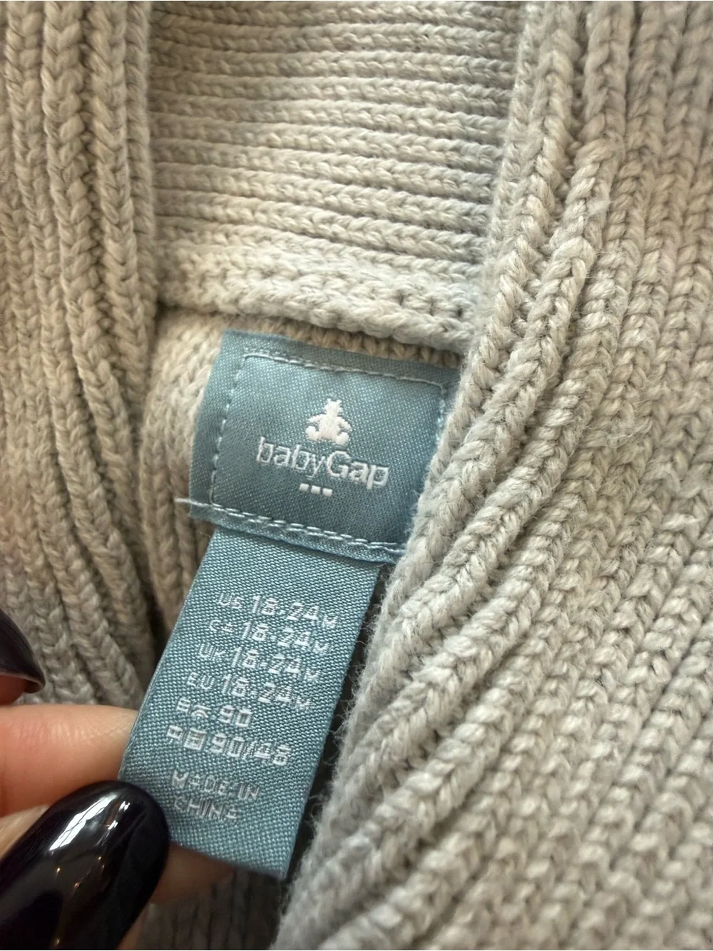 Baby Gap Cable Knit Shawl Collar Cardigan Sweater